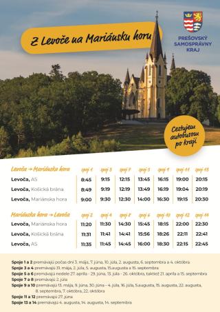 Autobusové spojenie z Levoče na Mariánsku horu