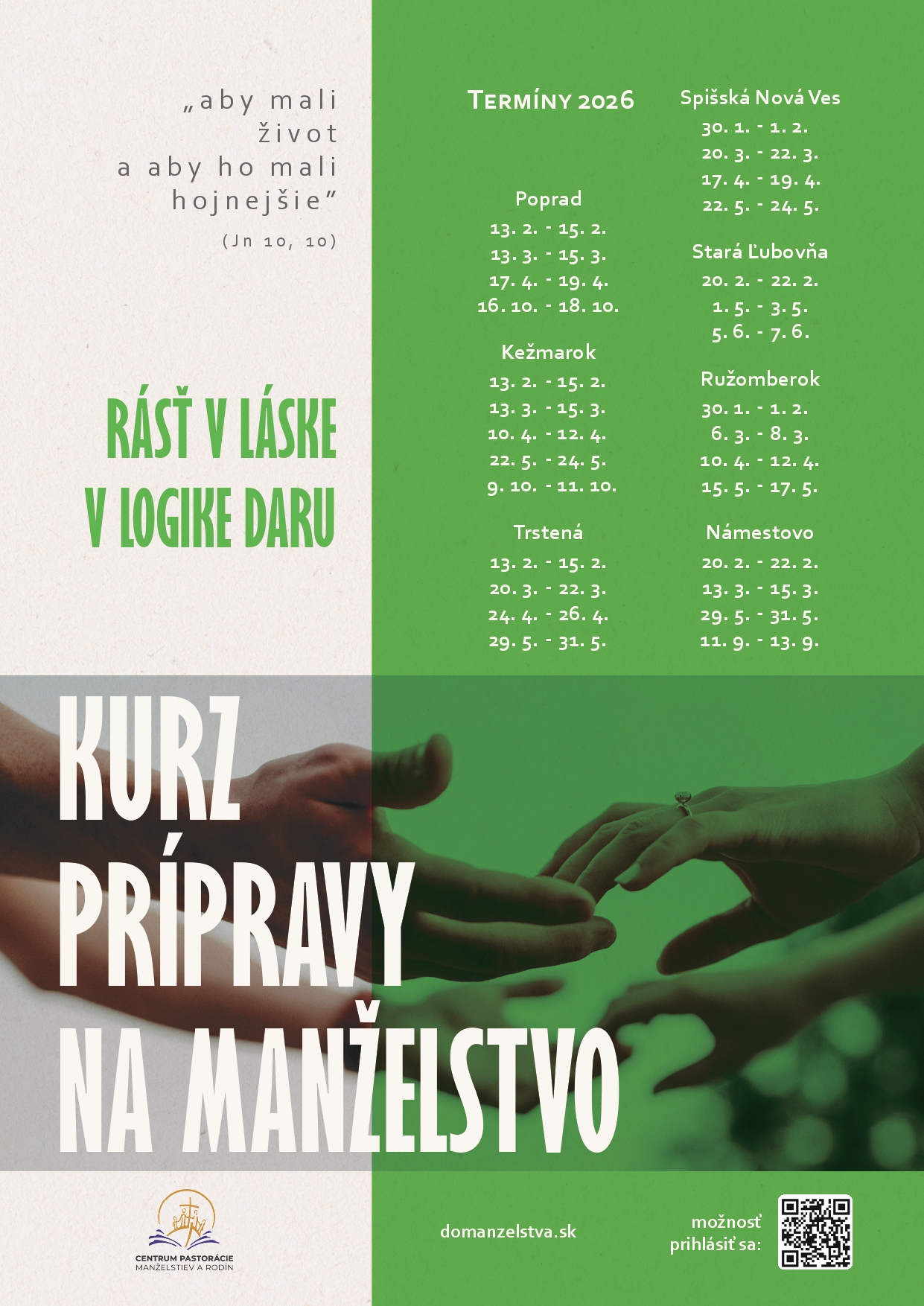 Kurz prípravy na manželstvo 2026