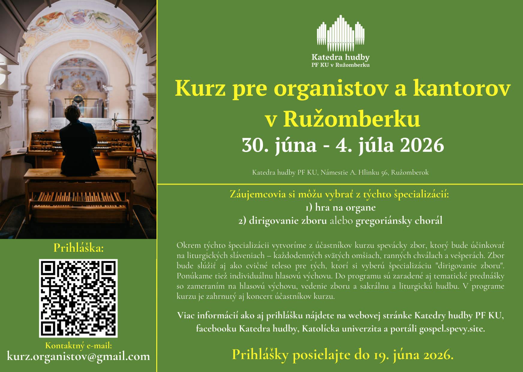 Kurz pre organistov a kantorov