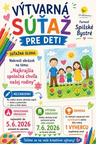 Výtvarná súťaž pre deti Najkrajšia spoločná chvíľa našej rodiny