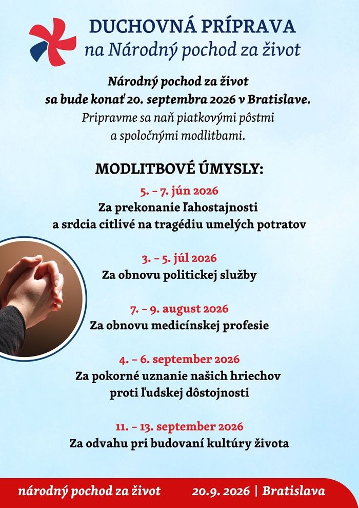 Duchovná príprava na Národný pochod za život 2026