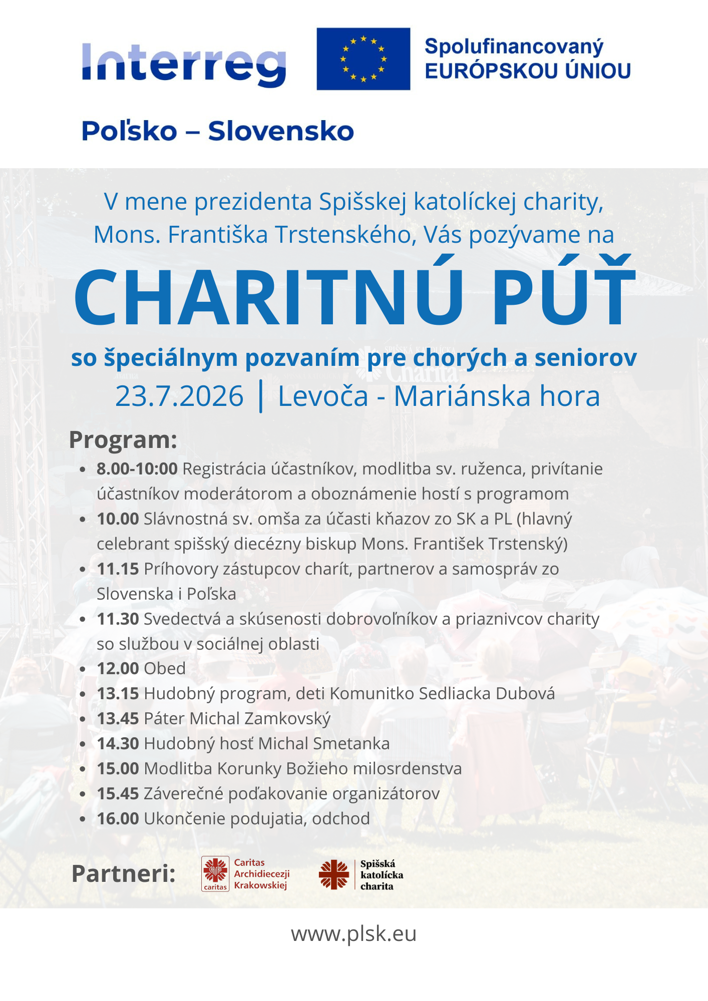 Charitná púť na Mariánsku horu v Levoči