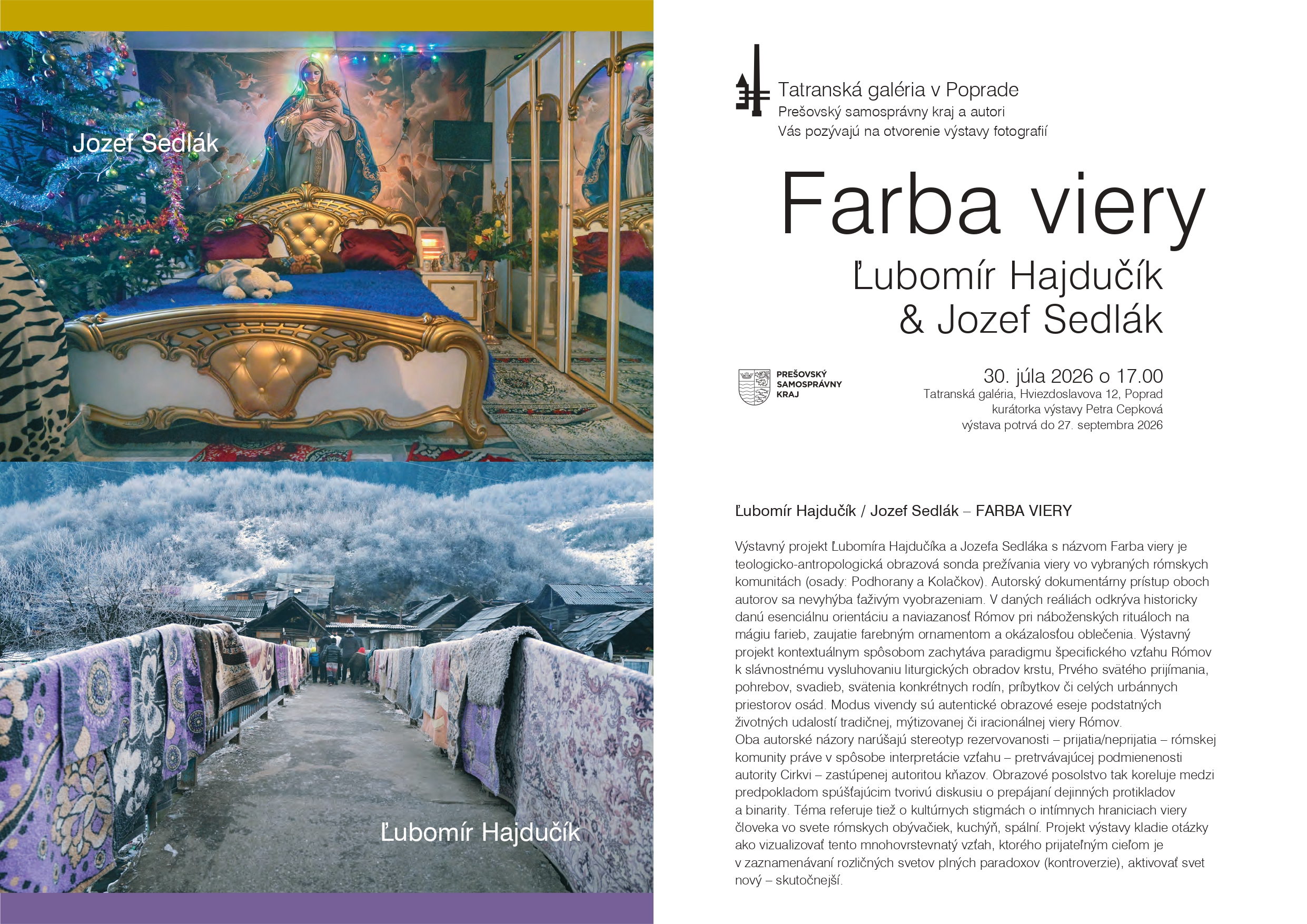 Výstava Ľubomír Hajdučík & Jozef Sedlák – FARBA VIERY.