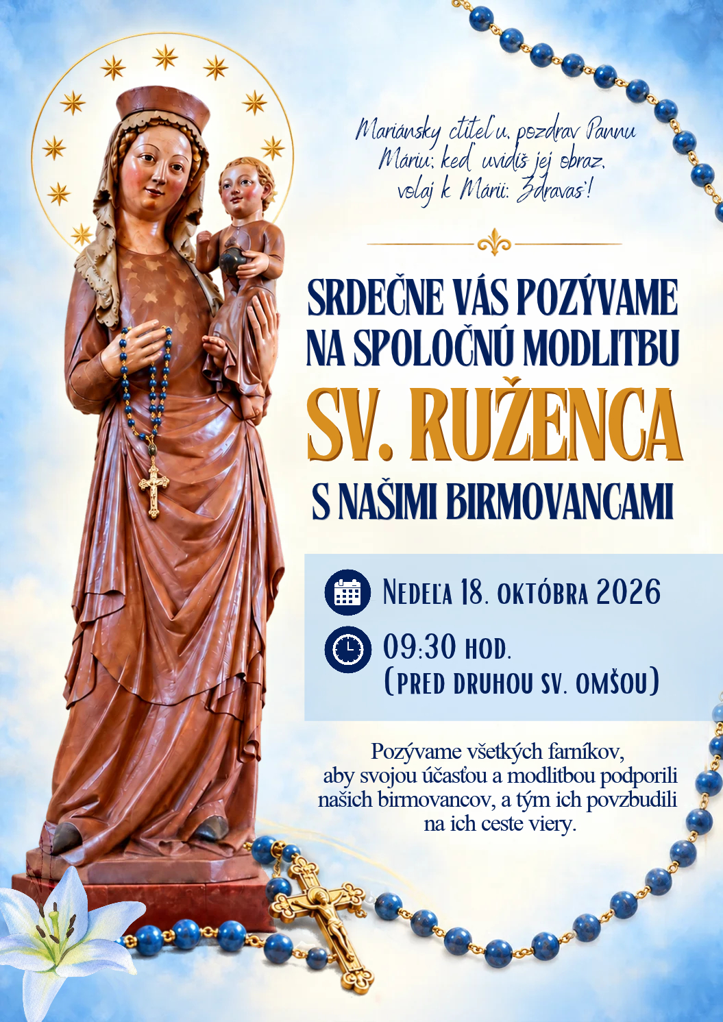 MODLITBA SV. RUŽENCA S BIRMOVANCAMI